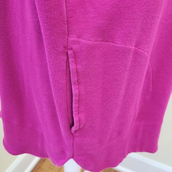 Chico's The Ultimate Tee SZ L Tunic Supima Cotton Long Sleeve Pocket Top Pink - Picture 8 of 13